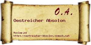 Oestreicher Absolon névjegykártya